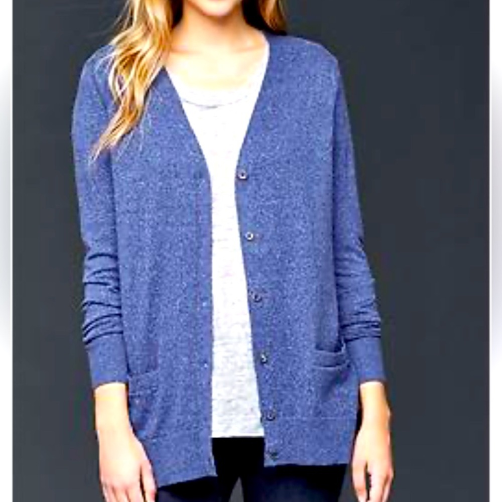 Lord & Taylor 💯 Extra Fine Marino Wool Bottom Up Cardigan Size L